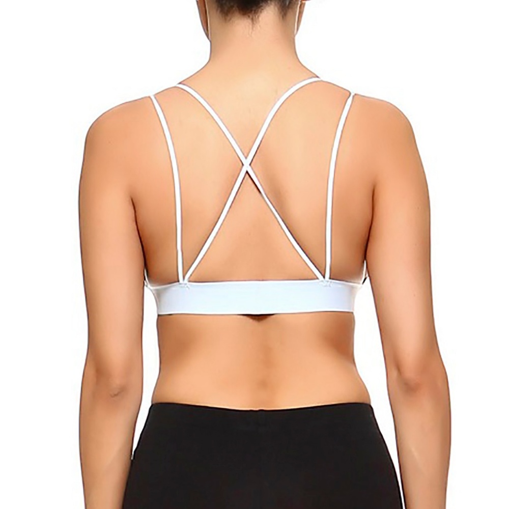 Deep V neck seamless silky bra Criss cross - Picture 2 of 2